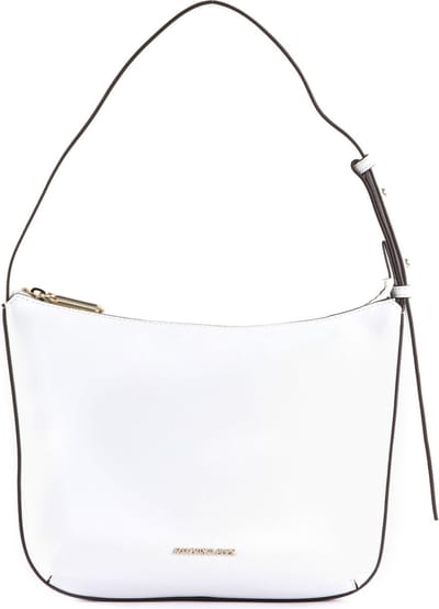 MANDARINA DUCK Leren Schoudertas Luna Hobo Small Optical White Wit