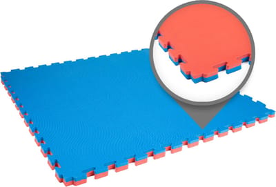 Rubbermagazijn - Fitness puzzelmat - 100x100cm - Blauw - Rood - Dikte 2,5cm - Eva foam