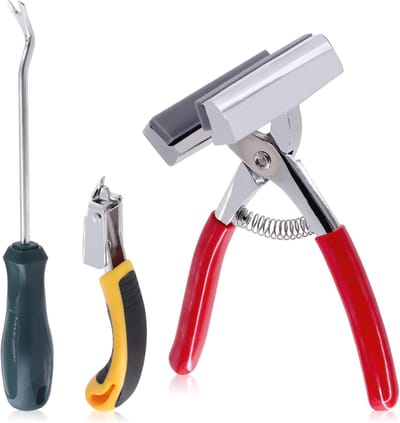 Canvas spantang set met nietjesverwijderaar en spijkertrekker - 3-delig - Aluminium met veerrubberen handgreep