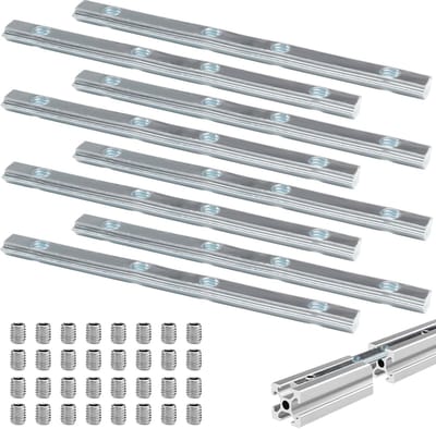 Aluminium Profielconnectoren 20 x 20 - Verzinkt Koolstofstaal Profielverbinders Met Schroeven - 8 Stuks