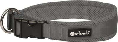 Petlando Hondenhalsband Mesh Antraciet - Klikhalsband - Xs 35-40x2 Cm