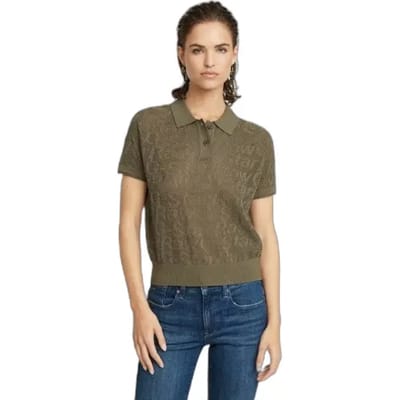 G-star Pointelle Lt Wt Korte Mouw Poloshirt Groen L Vrouw