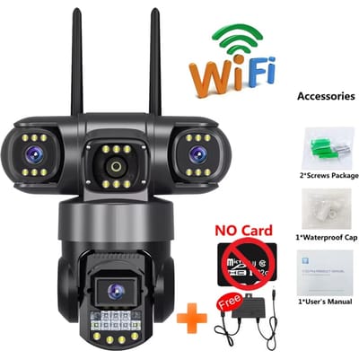 3 Lens Videobewakingscamera Wifi Netwerk CCTV Camera 4G SIM-kaart Draadloze 360 Monitor Buiten Waterdichte Beveiligingscamera's WiFi Camera