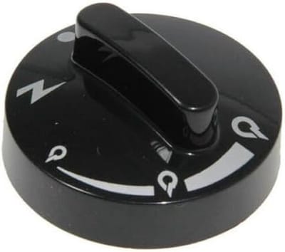 Ontstekingsknop Gasfornuis - Kookplaat Knop - Fornuis Reparatie - Halve Maan Bevestiging - 50 mm Diameter - Zwart