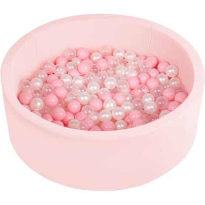 Selonis Ballenbad voor kinderen 200 ballen kleurrijke 90x30cm - Ballenbak sensorische voor Baby's - Roze: Poederroze Parel Transparant