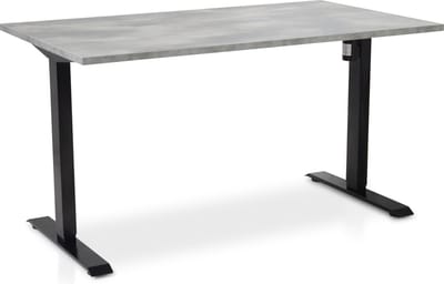 Zit-sta bureau elektrisch verstelbaar - MRC EASY | 120 x 80 cm | inclusief stekkerdoos en kabelklemmen | frame zwart - blad betonlook