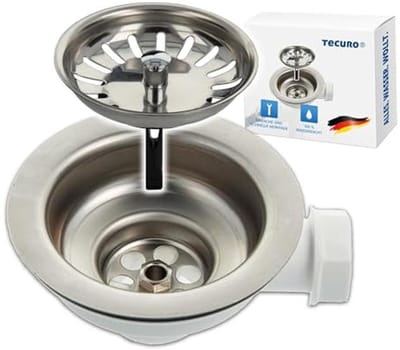 Spoelzeefkorfventiel 3 1/2 inch met uitneembare roestvrijstalen zeefmand voor keukensifons
