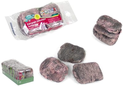 Gerimport zeepstaalsponzen - 6x stuks - hardnekkig vuil - staalspons - zeepspons
