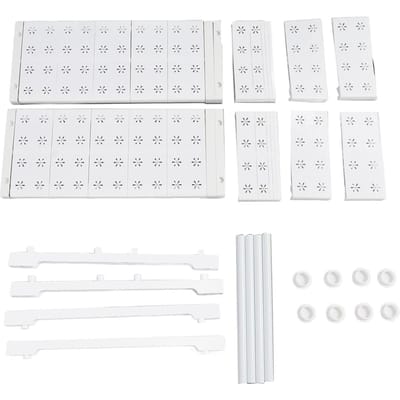 Étagère de Placard Étagère de Placard Extensible Rack de Rangement Étagère de Casier Réglable pour Largeur de Placard 48cm Length 67-88cm / 26.4-34.6in white