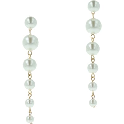 OTAZU Classic Cream Pearl String Earrings Cream Size: OS | Earrings Outlet | Dames | Wit