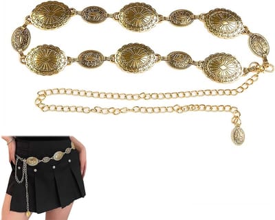Verstelbare Metalen Heupketting voor Dames - Hollow Chain Riem voor Jurk, Jeans en Concertoutfit - Vintage Stijl, Gouden Accessoire voor Mode en Feestjes