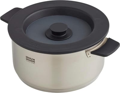 Kookpan met deksel - Steelpan Sauspan - Koken en bewaren - Magnetisch deksel - 3L/20cm - Zilver