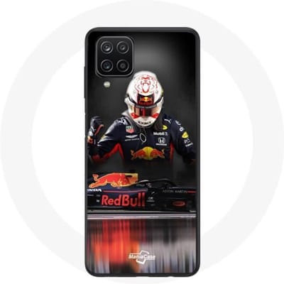 Coque maniacase pour Samsung Galaxy A12 Formule 1 Max Verstappen Pilote F1 Red Bull RB15 zwart