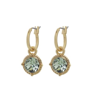 Biba Hang Oorbellen Goud met Swarovski Steentje Chrysolite