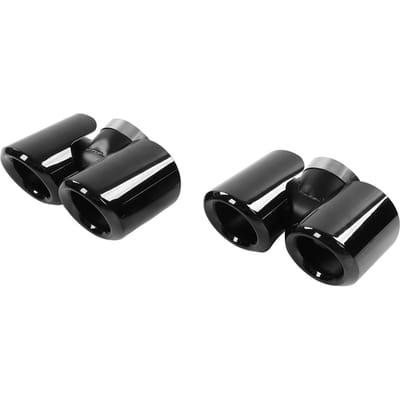 Embouts d'échappement quadruple Acier Inoxydable Fibre de Carbone Remplacement de la gorge arrière pour Land Rover Defender 90 110 L663 3.0T 2020 + black