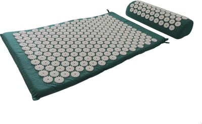 SnelShoppen - Acupressuurmat Massagemat Set met Kussen en Tas - Groene Eco Nagelmat voor Ontspanning en Yoga - Ideaal voor Thuis, Sport en Wellness