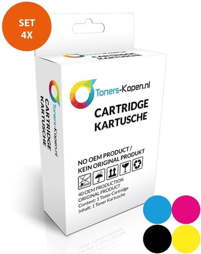 HP L0S70AE / F6U16AE - Inktcartridge Multipack 4-delig - 1x Zwart, 1x Cyaan, 1x Magenta, 1x Geel - Huismerk Compatible - Geschikt voor HP OfficeJet Pro 7720 HP OfficeJet Pro 7730 HP OfficeJet Pro 7740 WF HP OfficeJet Pro 8210 HP OfficeJet Pro 8710