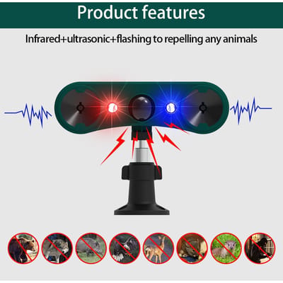 Zonne Stroboscooplicht met Bewegingssensor Alarm Getimed Inductie van Menselijk Lichaam Infrarood Alarmlicht Diefstalpreventie Dierenafweermiddel donkergroene kleur