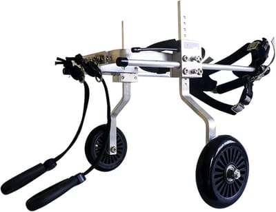 Huisdier Rolstoel - Dierenkar Hond Scooter - Mobiliteit Herstel - Verstelbaar Lichtgewicht Frame - Diverse Maten Verkrijgbaar - Zilver