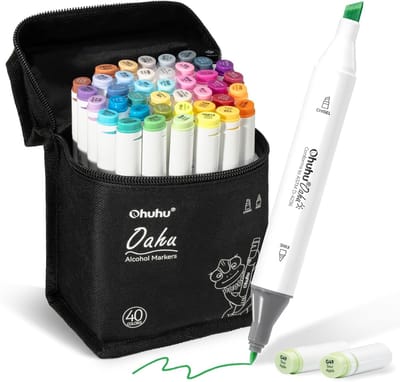 Alcohol Markers - Alcohol Markers Set - 40 Kleuren - Dubbele Punt - Sneldrogend - Voor Volwassenen