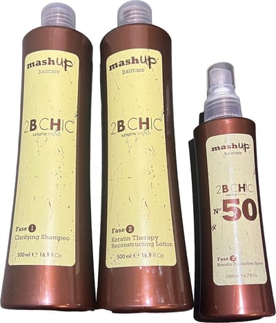 mashUp haircare Keratine Behandeling 3 Flessen Fase 1,2 en 3 Totaal 1200ml