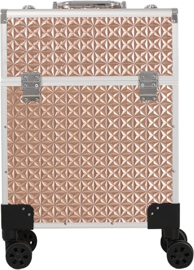 Guardian Beauty Nagel Beautycase met 8 wellen - Aluminium -Make-up Trolley & Koffer - Cosmetica Organizer - Goud - Kapper, Make-up, en Tattoo Artiest