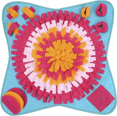Snuffelmat Huisdieren - Voedsel Puzzel - Hond Trainen - Vertraagt Eten - 72x72cm - Multicolor