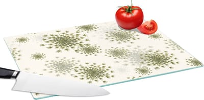 Glazen Snijplank - 39x28 - Wildbloemen - Patronen - Zaden - Snijplanken Glas