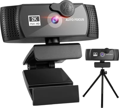 Audyn Webcam - 5MP - 2K Full HD - met Microfoon - voor PC - incl. Cover & Standaard - Streaming Camera - Webcams