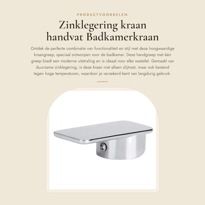 Dailygoods- Badkamerkraan Hoogwaardige Zinklegering - Verchroomd - Eenvoudige Installatie - Slijtvast - Loodvrij - Lange Levensduur - Kraangreep