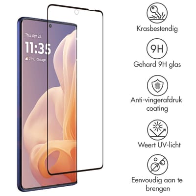 Accezz Screen Protector - Geschikt voor Motorola Moto G85 - Gehard Glass Full Cover