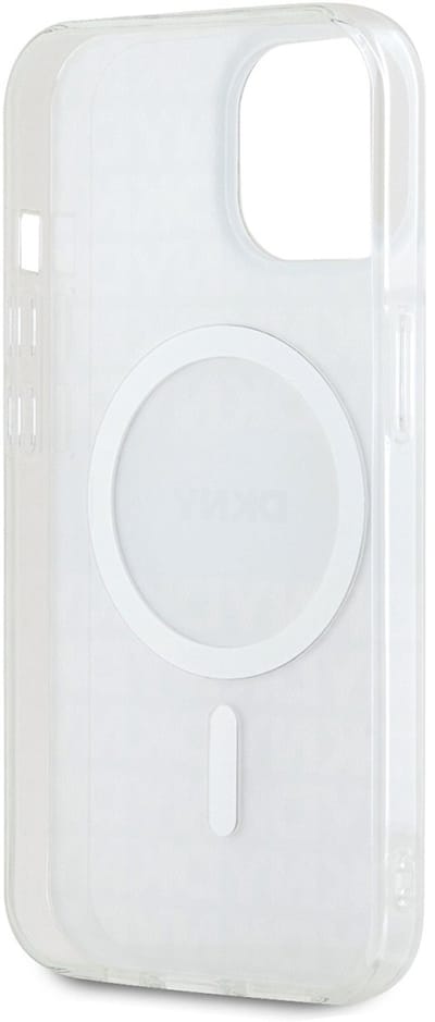 DKNY, Hoesje geschikt voor iPhone 14 - Flexibel TPU MagSafe met Patroon, Beige