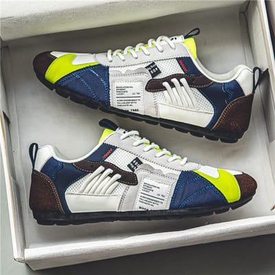Trendy Herenschoenen Casual Sneakers Lente en Zomer Modieus Lichtgewicht, Duurzame Schoenen Ademende Skateboard Sneakers 43 geel