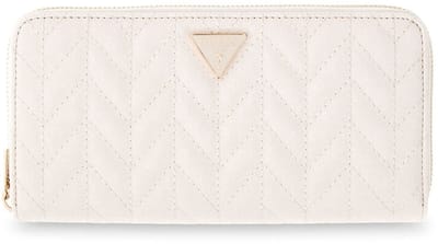 GUESS portemonnee Stacey SLG Zip Around Wallet Cream White crème