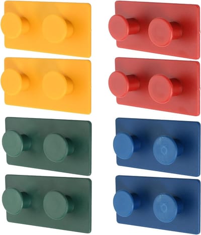Zelfklevende Wandhaken Set van 8 Stuks voor Handdoeken, Keuken, Badkamer en Deuren