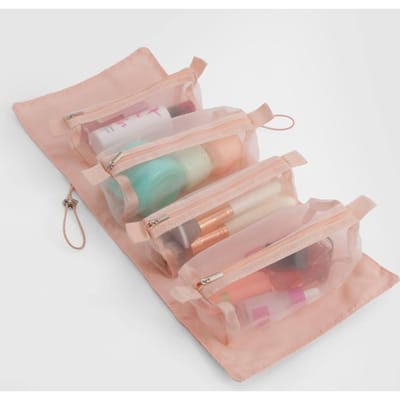 boohoo Dames Vouwbare Reisspullen Cosmetic & Make-up Organizer | Roze