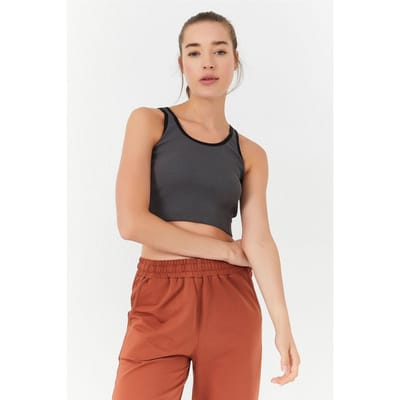 Geribbelde Mouwloze Crop Top