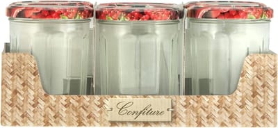 Glazen pot met deksel - 385 ml - set van 6 - conserveren