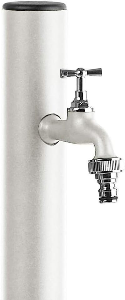 Witte Tuinwaterkolom met Houder voor Kraan - Elegante Wateroplossing voor je Tuin