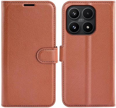 Hoesje geschikt voor Xiaomi 17 - Phonesta Litchi Skin Book Wallet Case - Bruin