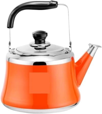 Kachel Top Fluitketel - Roestvrij Waterkoker - Snel Water Koken - Opvouwbaar Handvat - 2 Liter - Oranje