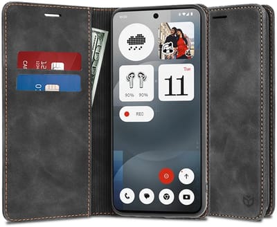 Hoesje geschikt voor Nothing Phone (3a) - Techsuit Confy Book Wallet Case - Zwart