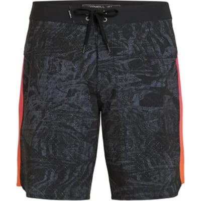 O'Neill Heren Boardshort Lang Zwemshort Hyperfreak Tech Panel 19'' Zwart/Roze/Oranje - Maat 30