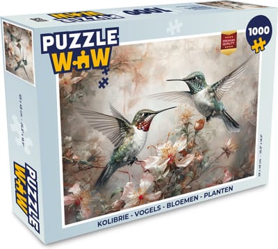 Puzzel Kolibrie - Vogels - Bloemen - Planten - Legpuzzel - Puzzel 1000 stukjes volwassenen