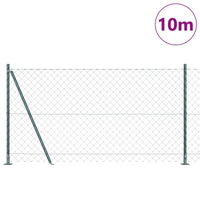 vidaXL - gaashek - met - betonnen - voetstuk - 10 - x - 1,2 - m - PVC-Coated - Staal - Groen