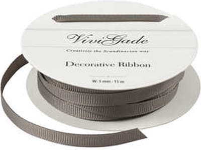 Decoratie lint, B: 6 mm, grijs, 15 m/ 1 rol