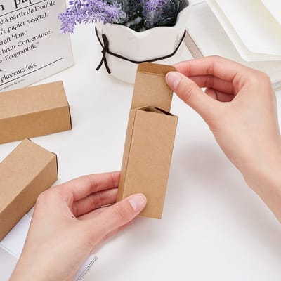 Dailygoods- Geschenkdoos 45 Stuks - Kraftpapier - Bruin - Geschenkverpakking - Cadeauverpakking - 9,1 x 3,7 x 3,6 cm - Stevig en Duurzaam - Verpakkingsdozen