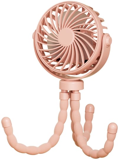 Handventilator - Draagbare Ventilator Oplaadbaar -Roze - Hand Tafelventilator Draadloos - Kinderwagen Mini Fan - 3 Standen - mini ventilator - festival ventilator - octopus ventilator