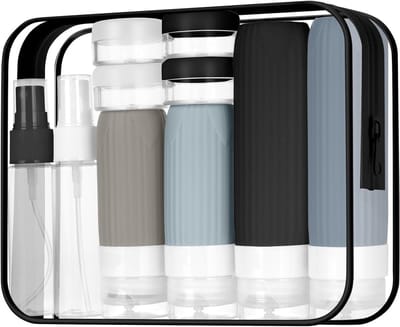 Reisflessen Set van 19 Stuks, Silicone Flessen voor Shampoo, Lotion en Crème, Ideaal voor Reizen, Compacte en Herbruikbare Verpakkingen voor Toilettas
