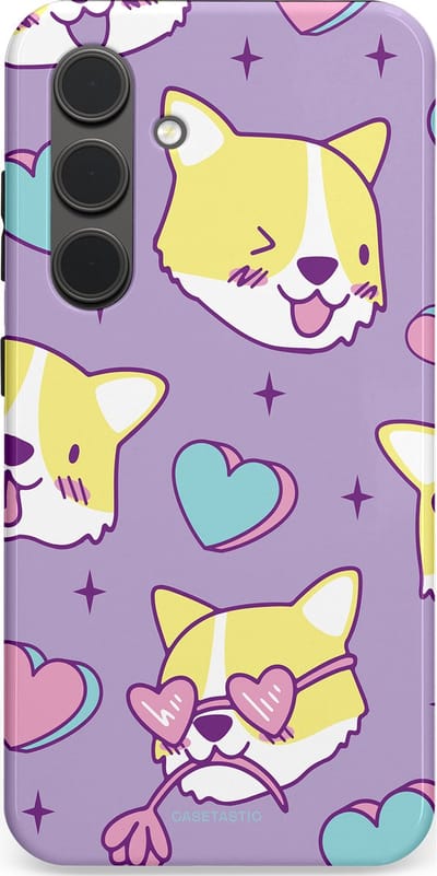 Casetastic Hoesje Geschikt voor Samsung S24 - Stijlvolle Beschermende Duo-layer Case - Liefde is een Corgi